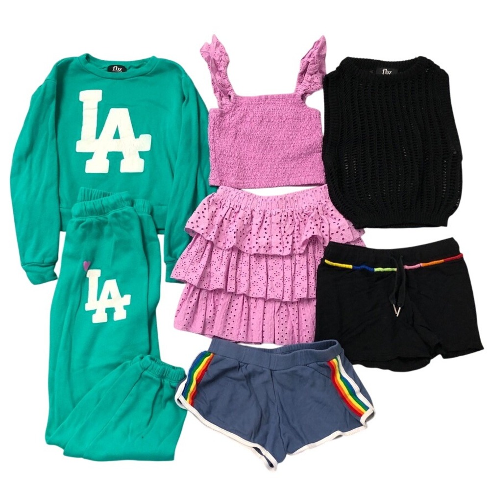 Flowers by Zoe Clothing Lot Girls L XL‎ Kids Multi Green Purple LA Set Shorts